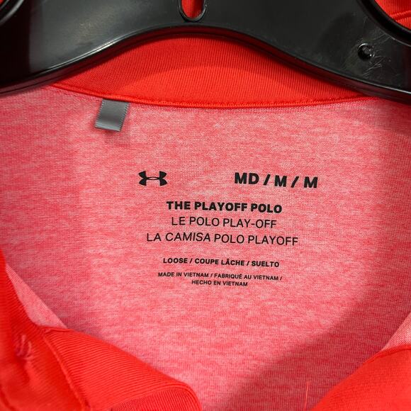 Under Armour Men's The Playoff Polo Bright Orange Sz M - Picture 4 of 7